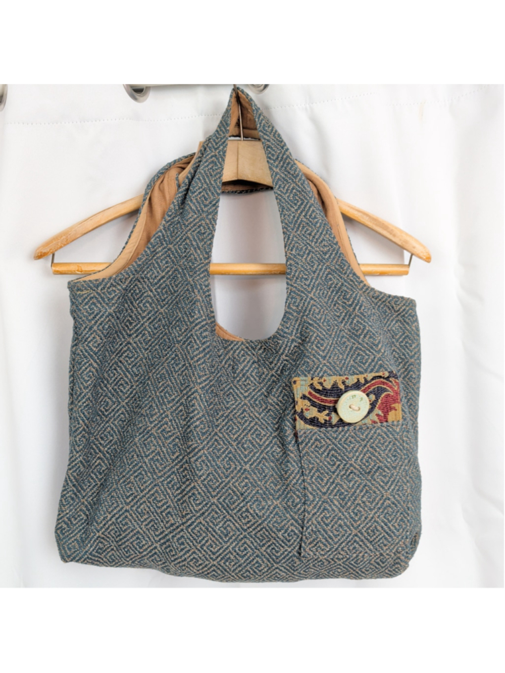 Heavy Woven Geometric Pattern Tote Bag